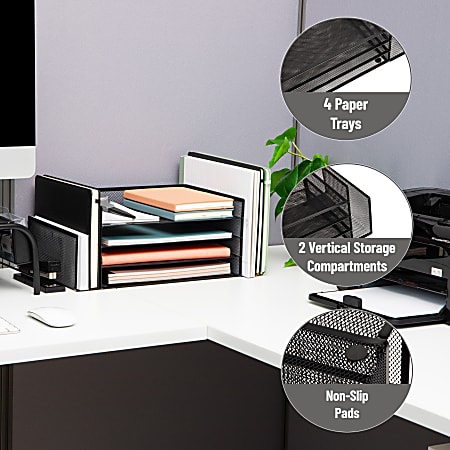 Mind Reader 4 Tier 6 Compartment Storage Desktop Organizer 6 H x 9 320 ...