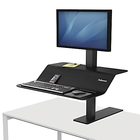 Fellowes® Lotus™ VE Steel Sit-Stand Workstation, Single, Black