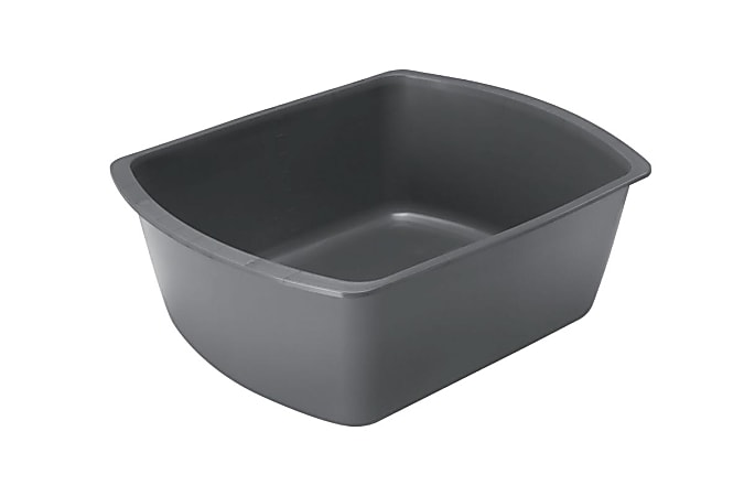 Medline Rectangular Plastic Washbasins, 6 Qt, Graphite, Pack Of 50