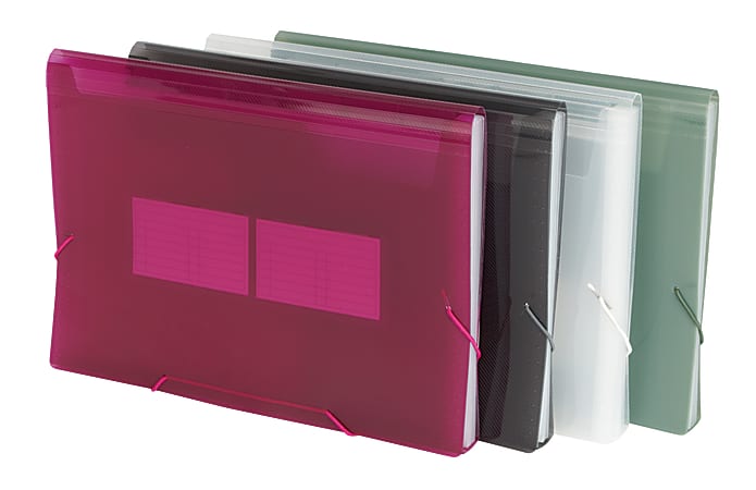 Office Depot® Brand Translucent Poly 13-Pocket File, Letter Size, Assorted Colors (No Color Choice)