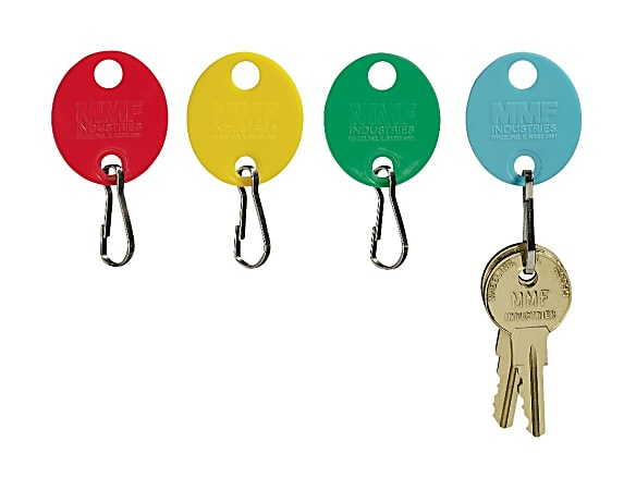 STEELMASTER® Snap-Hook Peg-Style Key Tags, Assorted Colors, Pack Of 20