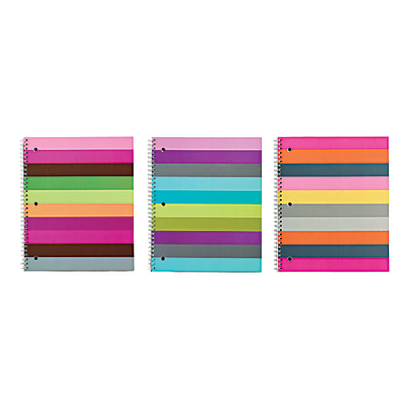 Carolina Pad Stripe-it Rich Notebook, 8 1/2" x 10 1/2", 1 Subject, College Ruled, 80 Sheets, 30% Recycled