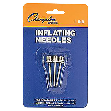 Champion Sports Inflating Needles Retail Pack - for Inflator - Nickel Plated - Silver