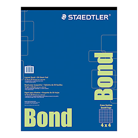 Staedtler Bond Paper 17 x 22 White With Blue Grid 50 Sheets