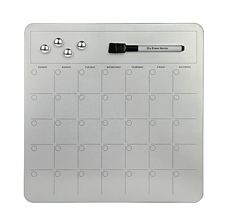 i.e.™ Aluminum Monthly Planner Dry-Erase Board, , 13" x 14", Silver