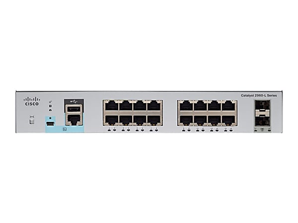 Cisco Catalyst 2960L-SM-16TS - Switch - smart - 16 x 10/100/1000 + 2 x Gigabit SFP (uplink) - plug-in module