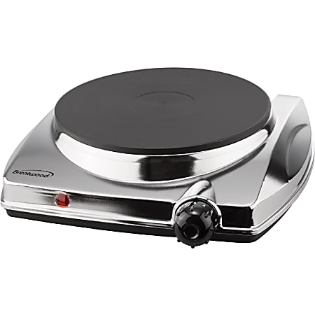 Brentwood TS 337 1000w Electric Hotplate Silver 1 x Burner Cast