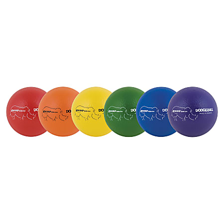Champion Sports 6 Inch Rhino Skin Low Bounce Dodgeball Set - 6.30" - Low Density Foam - Dodgeball - Red, Orange, Yellow, Green, Blue, Purple - 6 / Set