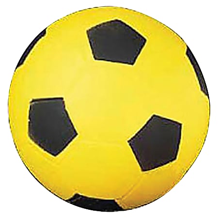 Champion Sports Coated High Density Foam Soccer Ball - 8.25" - Size 4 - High Density Foam (HDF) - Yellow, Black - 1  Each