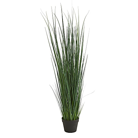 Nearly Natural Grass 48”H Artificial Plant With Pot, 48”H x 7-1/2”W x 7-1/2”D, Green