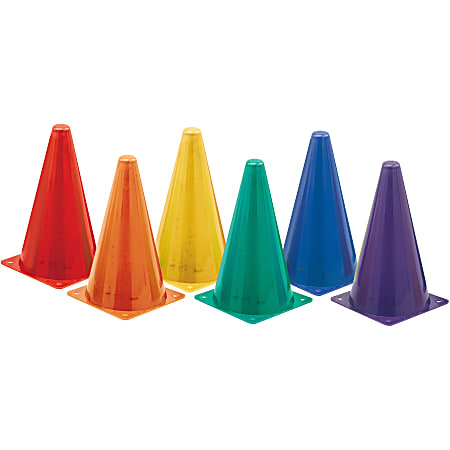 Champion Sports High Visibility Plastic Cone Set - Fluorescent Orange - Plastic