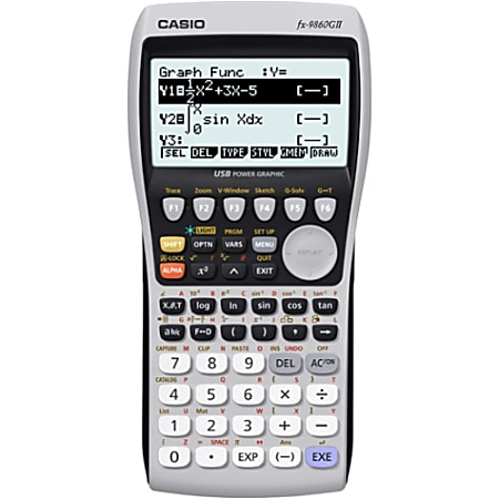Casio FX-9860GII Backlit Graphing Calculator - 8 Line(s) - 21 Character(s) - LCD - Battery Powered