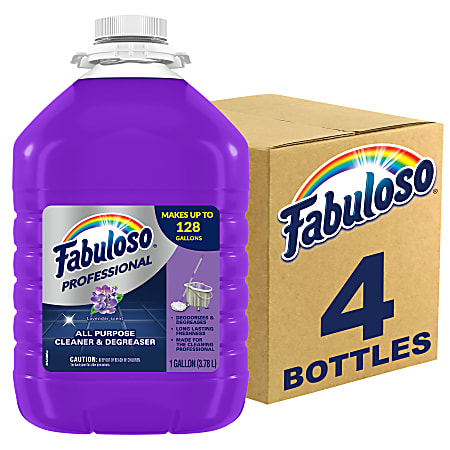 Fabuloso® All-Purpose Cleaner, Lavender Scent, 1 Gallon, Case Of 4 Bottles