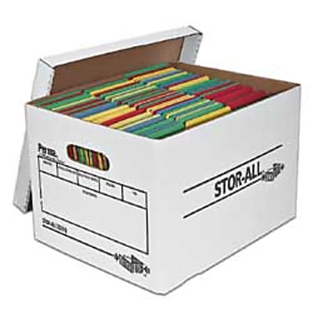 Perma® 65% Recycled File Boxes With Quickfold™, 10"H x 12"W x 15"D, Letter/Legal, Pack Of 4
