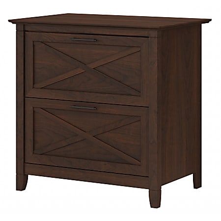 Bush Business Furniture Key West 30"W x 19-7/8"D Lateral 2-Drawer File Cabinet, Bing Cherry, Standard Delivery