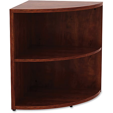 Lorell® Essentials Series 30"H 2-Shelf Corner Bookcase, Cherry
