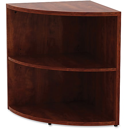 Lorell Essentials Series 30 H 2 Shelf Corner Bookcase Cherry