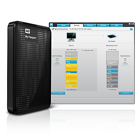 WD My Passport® 750GB Portable External Hard Drive, USB 3.0/2.0, Black