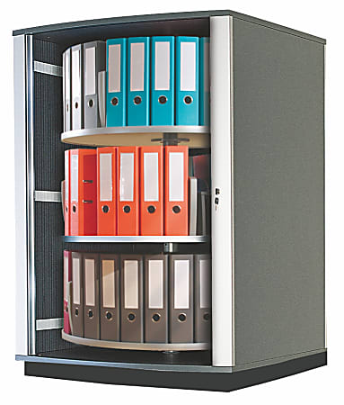 Moll LockFile Binder And File 3-Tier Carousel Cabinet, Graphite