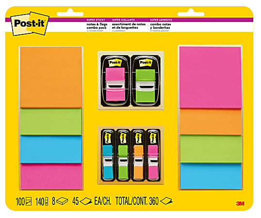 Post-it® Super Sticky Notes And Flags Combo Pack,