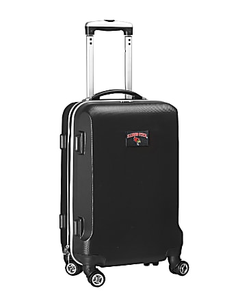 Denco Sports Luggage NCAA ABS Plastic Rolling Domestic Carry-On Spinner, 20" x 13 1/2" x 9", Illinois Redbirds, Black