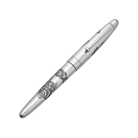 Pilot® Sterling Collection Rollerball Pen, Dragon, Fine Point, 0.7 mm, Sterling Barrel, Black Ink