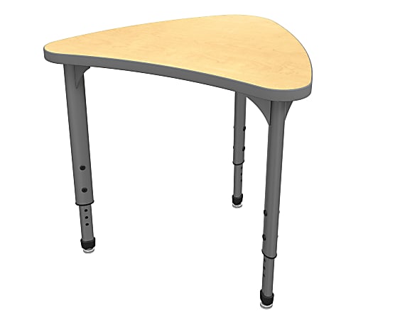 Marco Group Apex™ Series Adjustable Chevron Student Desk, Fusion Maple/Gray