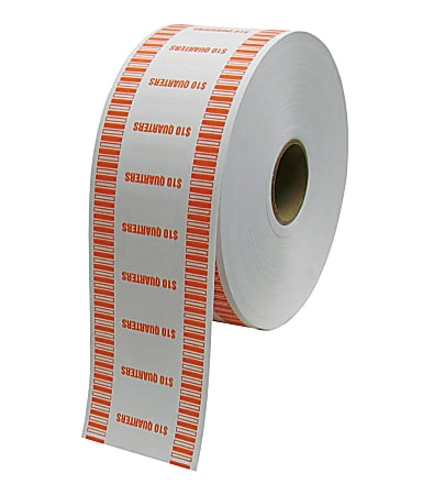 Control Group Automatic Coin Wraps, Quarters, Orange, 2,000 Wraps Per Roll, Pack Of 8 Rolls