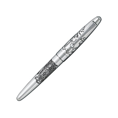 Pilot® Sterling Silver Jaguar Fountain Pen With 18K Gold Nib, Fine Point, Silver Barrel, Black Ink