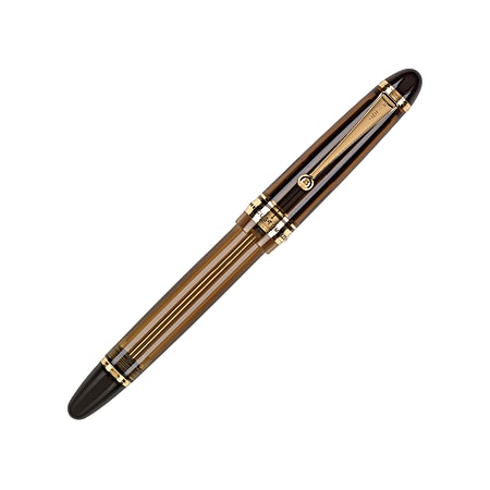 Pilot® Custom 823 Fountain Pen With 14K Gold Nib, Fine Point, Amber Barrel, Black Ink