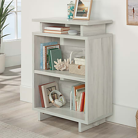 Sauder® Porto Palma Modern Engineered Wood Accent Storage Record Stand, 40-3/8”H x 28-3/4”W x 15-1/2”D , Haze Acacia®/Light Finish