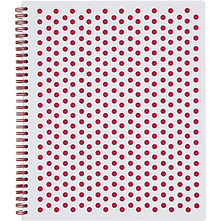 TOPS® Polka Dot Design Double Wire Spiral Notebook, 11" x 9", Berry Polka Dot