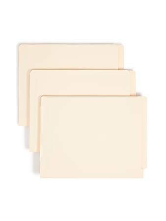Smead&reg; End-Tab Fastener Folders With Dividers, Letter Size, Manila, Box Of 50 (34220)