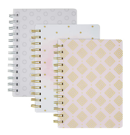 Office Depot® Brand Printed Poly Notebook, 5" x 7", 196 Pages (98 Sheets), Assorted Designs