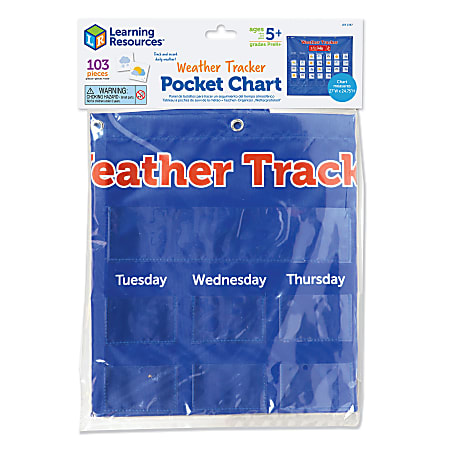 Learning Resources Weather Tracker Pocket Chart, Multicolor