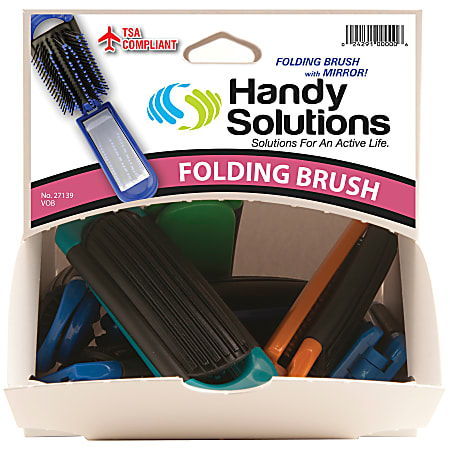 Handy Solutions Folding Hair Brush & Mirror