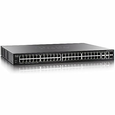 Cisco SG300-52P 52 Ports Layer 3 - PoE Switch - 52 Ports - Manageable - Gigabit Ethernet - 10/100/1000Base-T - 3 Layer Supported - 2 SFP Slots - Power Supply - Twisted Pair - PoE Ports - Lifetime Limited Warranty
