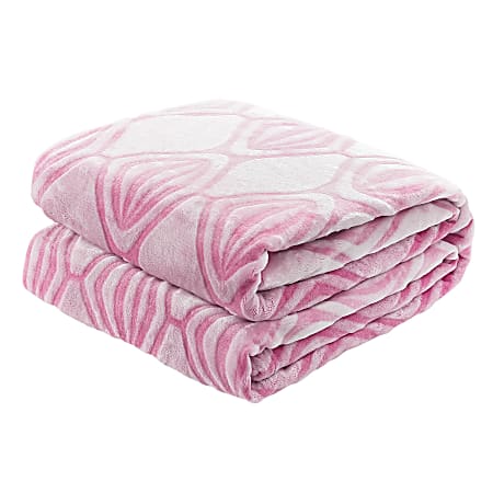 Sedona House Microfiber Flannel Blanket, 80" x 90", Pink