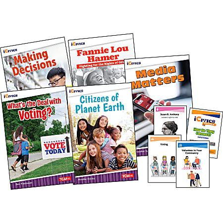 Teacher Created Materials iCivics: Community & Social Awareness 5-Book Set & Game Cards, Grade 4