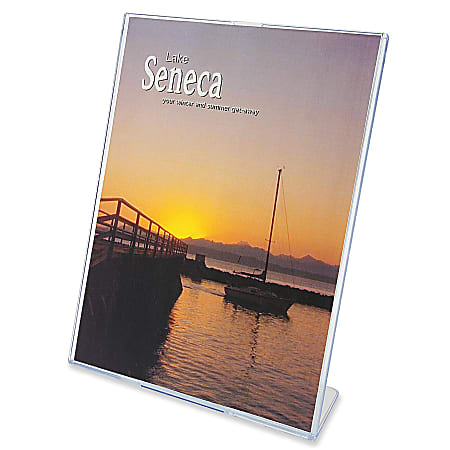 Deflect-O® Superior Image Slanted Sign Holder, 8 1/2" x 11", Clear