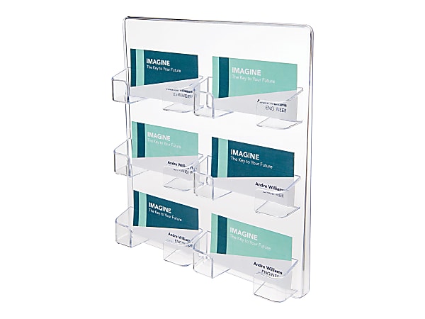 Deflecto® Wall Mount Acrylic Business Card Holder, Clear