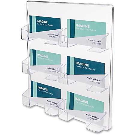 Deflecto® Wall Mount Acrylic Business Card Holder, Clear