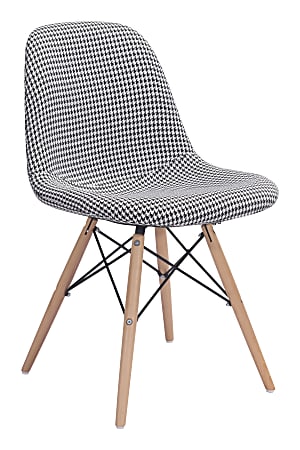 Zuo Modern Sappy Dining Chair, Houndstooth/Natural