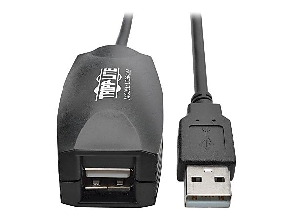 Tripp Lite 15M USB 2.0 Hi-Speed Active Extension Repeater Cable USB-A M/F 49 ft. - USB extension cable - USB (M) to USB (F) - USB 2.0 - 49 ft - active - black