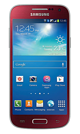 Samsung Galaxy S4 Mini DUOS I9192 Unlocked GSM Dual-SIM Phone, Red