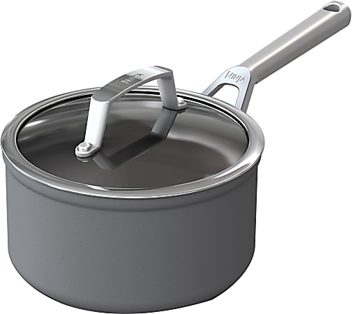 Ninja Foodi NeverStick Premium Hard-Anodized 2.5-Quart Saucepan, Slate Gray