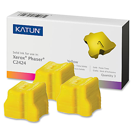 Katun 37977 (Xerox 108R00662) Yellow Solid Ink Sticks, Box Of 3