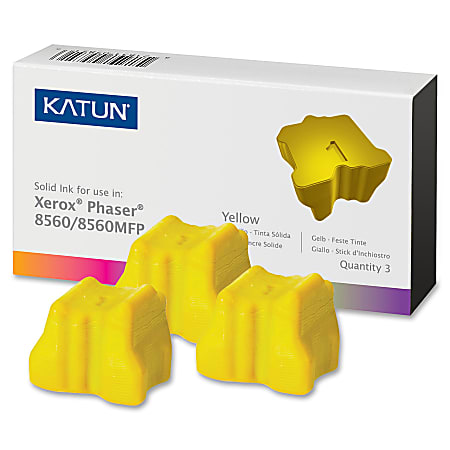 Katun 37993 (Xerox 108R00725) Yellow Solid Ink Sticks, Box Of 3