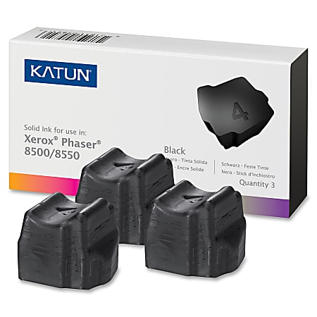 Katun 37986 (Xerox 108R00668) Black Solid Ink Sticks, Box Of 3