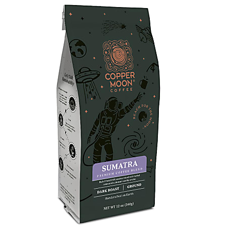 Copper Moon® Coffee Ground Coffee, Sumatra Blend, 12 Oz Per Bag